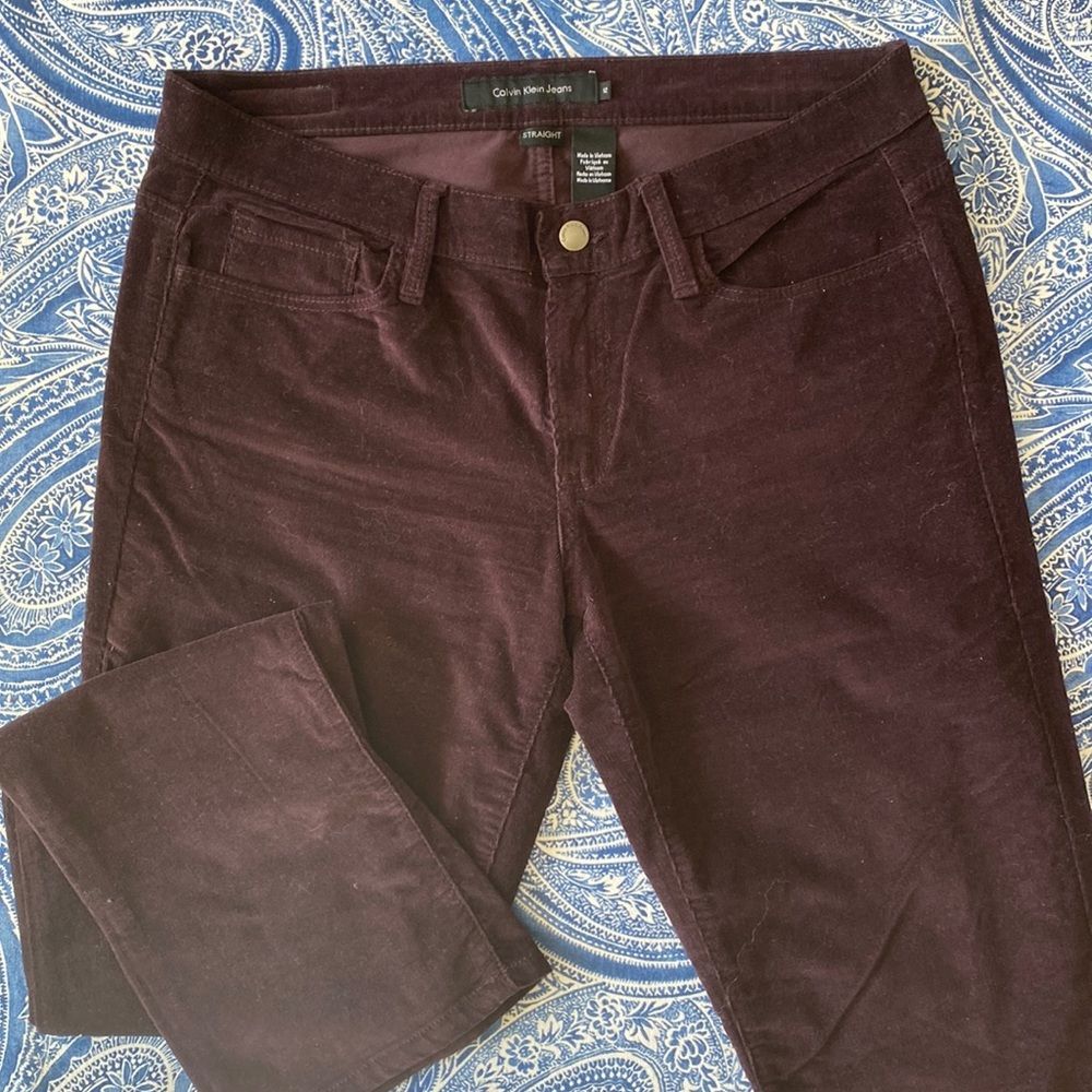 Purple corduroy jean style pants